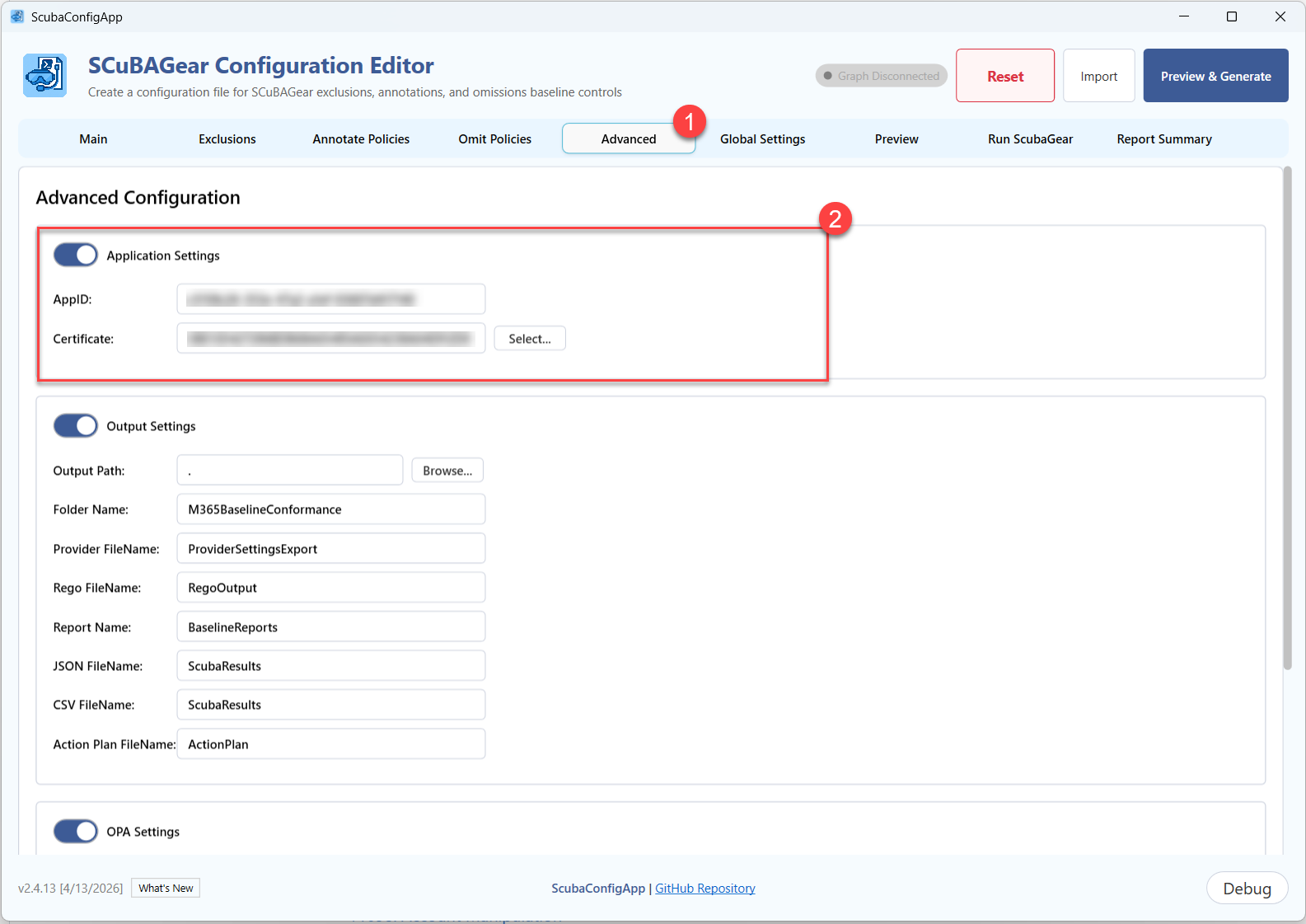ScubaConfigUI App Auth