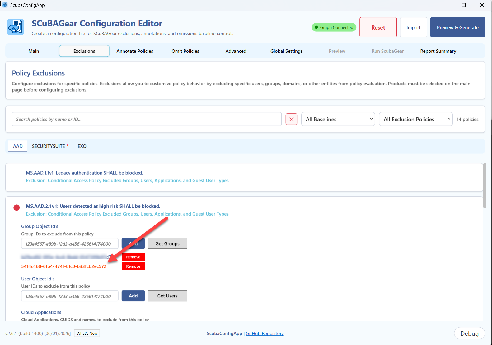 Orphaned ID shown with strikethrough and red card dot