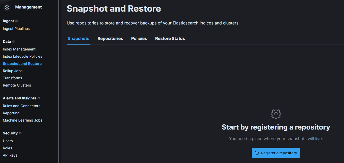 Snapshot and Restore