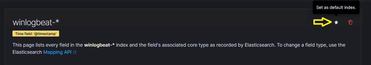 Set Default Index